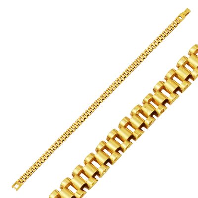 14 Carats Classique sans Pierre Rolex Or Bracelet fin