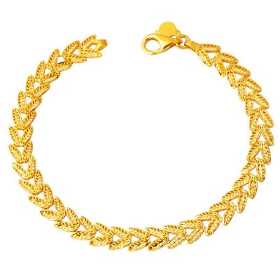 Başak Model 14K Plain Gold Bracelet