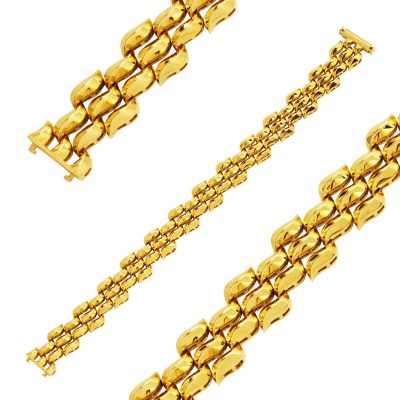 Alevli Design Plain 14K Gold Bracelet