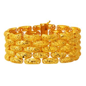 Italian 14 Karat Gold Geniş Cuff Bracelet