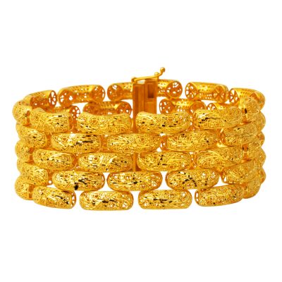 Italian 14K Gold Geniş Cuff Bracelet