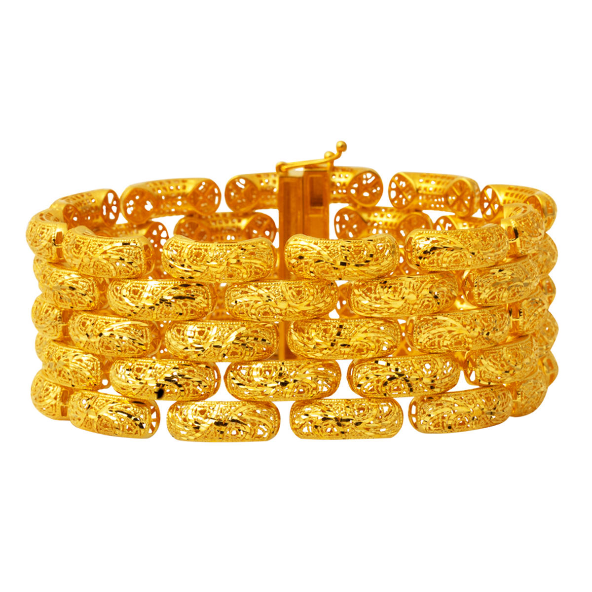 Italian 14 Karat Gold Geniş Cuff Bracelet