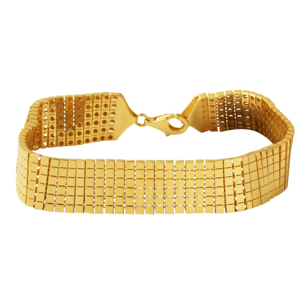 14 Carats Minimaliste Küp Desenli Füzyon Or Bracelet