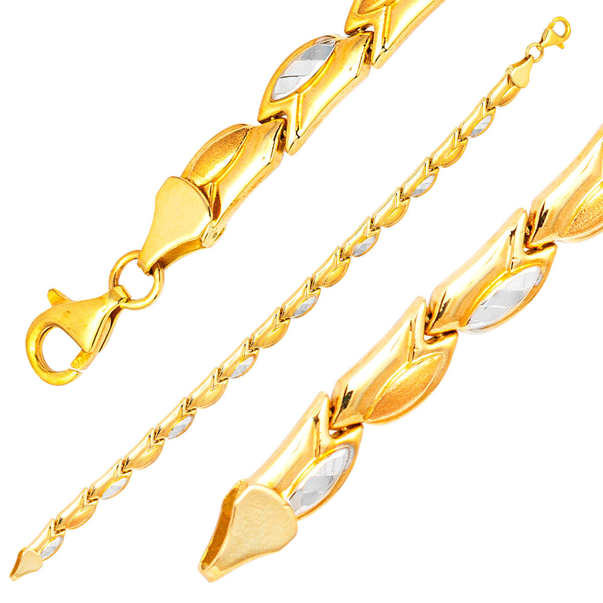 Feuillelı 14 Carats Or Bracelet