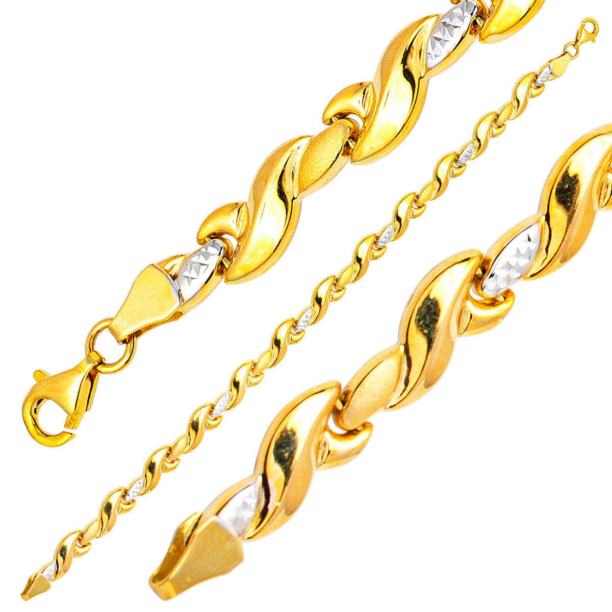 2 Coloré 14 Carats Or Bracelet