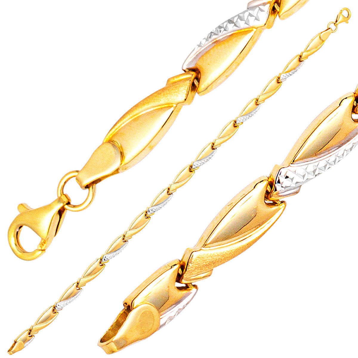 2 Colored 14 Karat Gold Bracelet