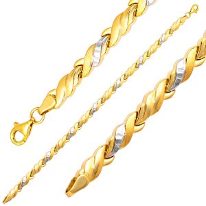 2 Colored 14 Karat Gold Bracelet
