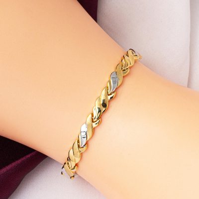 2 Renkli 14 Ayar Altın Bileklik - 14K - 5.85g - EZ Gold
