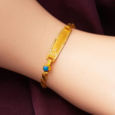 Ay-Yıldız Boncuklu Çocuk Künyesi - 14K - 1.61g - EZ Gold