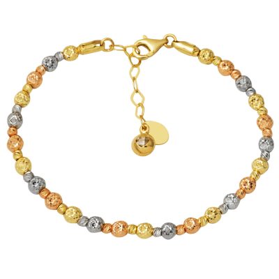 Işıltılı Doric Beaded 14K Gold Bangle