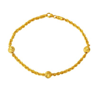 14K Doric Beaded Twist Gold Bracelet