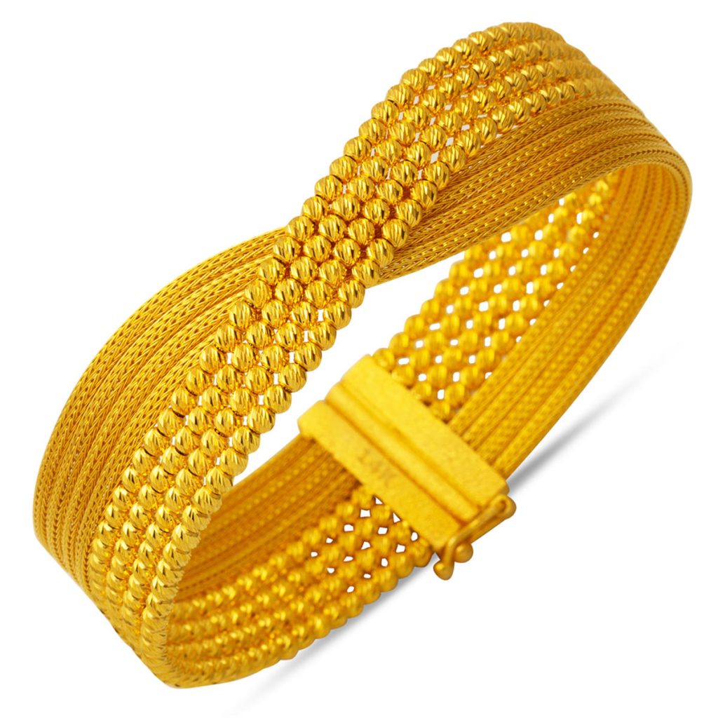 Braided Model 14 Karat Gold Cuff Bracelet