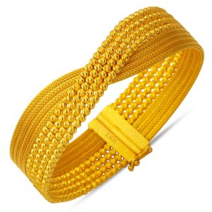 Tresse Model 14 Carats Or Manchette Bracelet