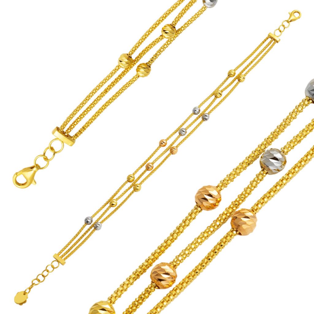 Or Boules Boules 14 Carats Bracelet
