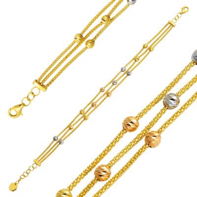 Altın Doric Beaded 14K Bracelet