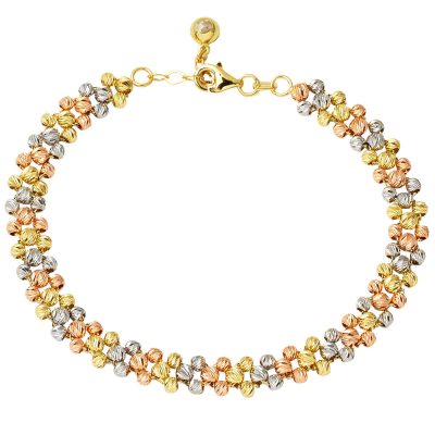 3 Row Top Goldlı 14K Bracelet