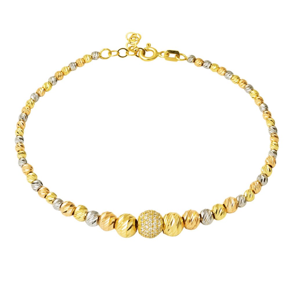 Boules Top en Or 14 Carats Bracelet