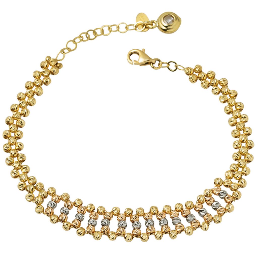 Tren Yolu Ball Beaded Gold Bracelet