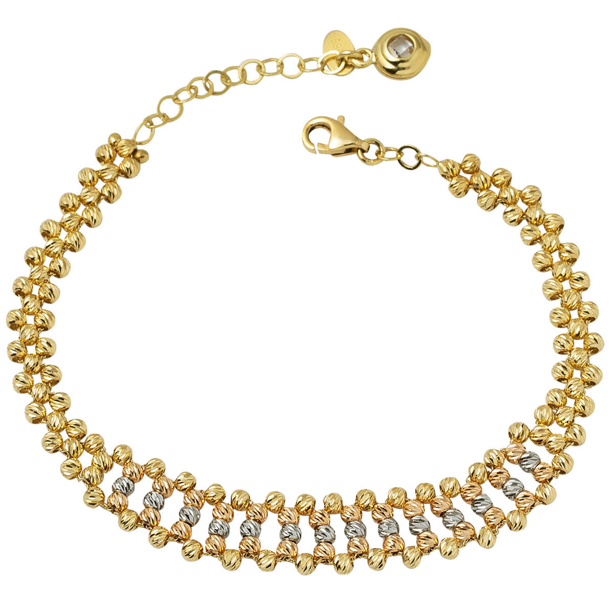 Tren Yolu Ball Beaded Gold Bracelet