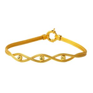 Şahsenem Braided Chain Gold Bracelet