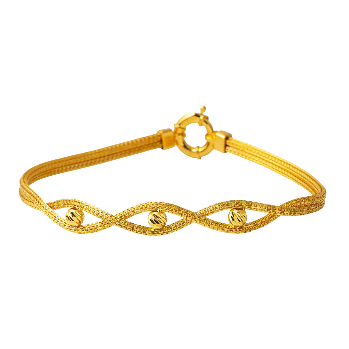 Şahsenem Braided Chain Gold Bracelet
