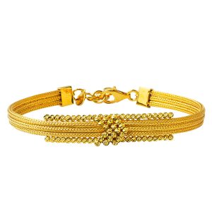 Braided Chain Top Top 14 Karat Gold Bracelet