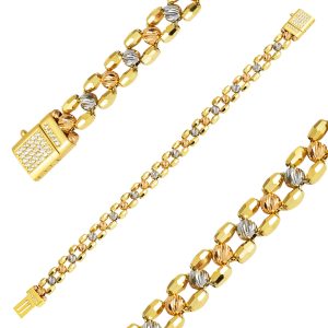 Trendy Ball Design 14 Karat Gold Bracelet