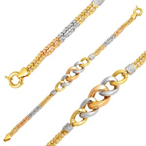 Top Gold Ringed 14 Karat Gold Bracelet