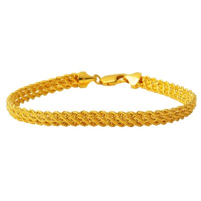 Üç Row Wovenlü 14K Spor Bracelet