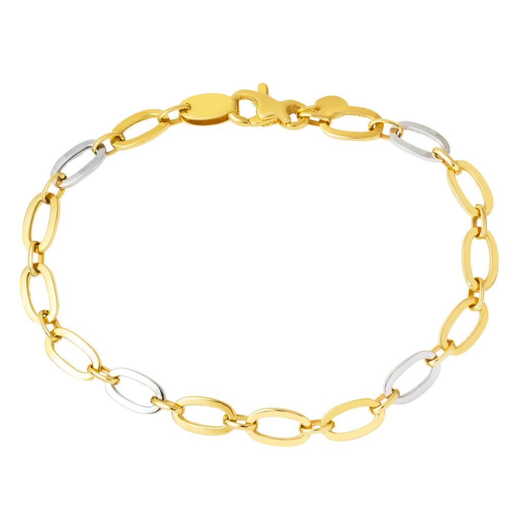 14 Karat Gold 2 Colored Hoop Bracelet