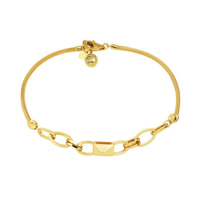 Ringed Kalze Zincirli 14K Gold Bracelet