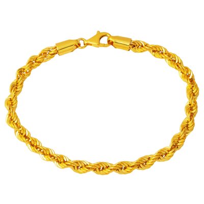 14K Twisted Zincir Gold Bracelet