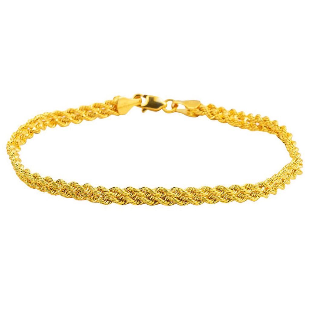 Tresse a Chaine Jaune Or Bracelet