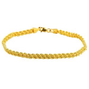 Braided Chain Yellow Gold Bracelet