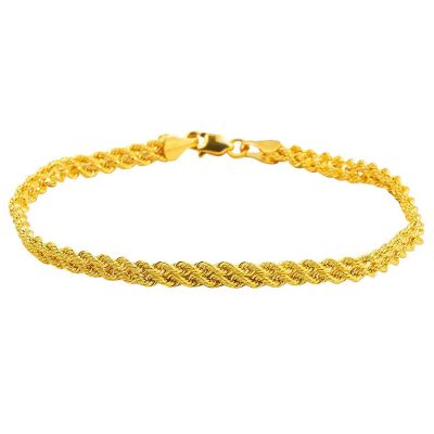 Woven Zincirli Yellow Gold Bracelet