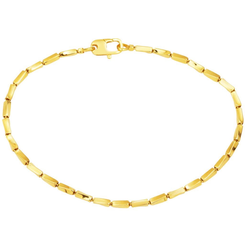 Yellow Gold Minimalist Spor Chain Bracelet