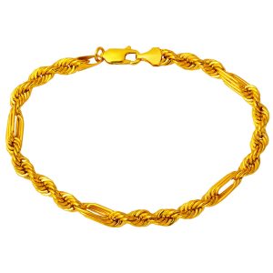 Moderne Torsadée Halat Or Bracelet 5mm.