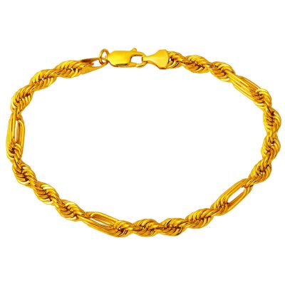 Modern Twistedlı Halat Gold Bracelet 5mm.