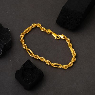 Modern Twistedlı Halat Gold Bracelet 5mm. - 14K - 4.21g - EZ Gold