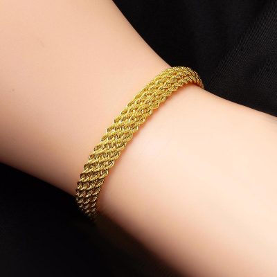 4 Sıra Burma Örgü Altın Bileklik - 14K - 5.15g - EZ Gold