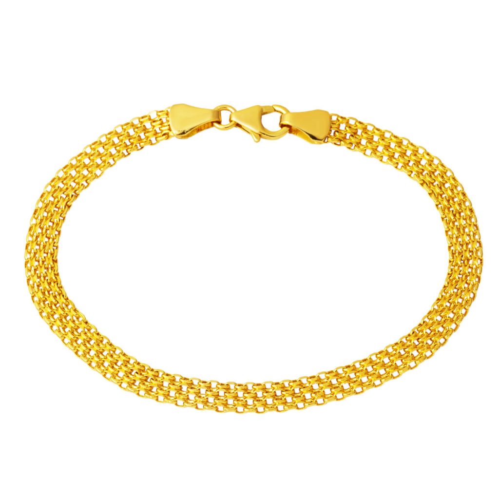 5 mm. 14 Carats Or Chaine Bracelet