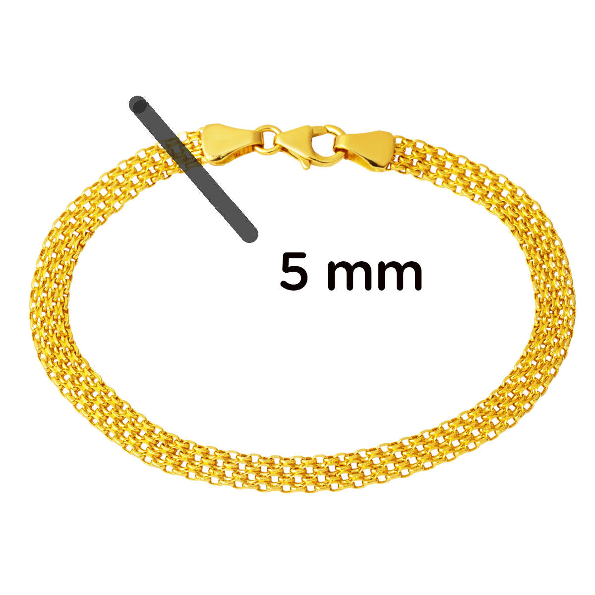 5 mm. 14 Ayar Altın Zincir Bileklik - Görsel 5