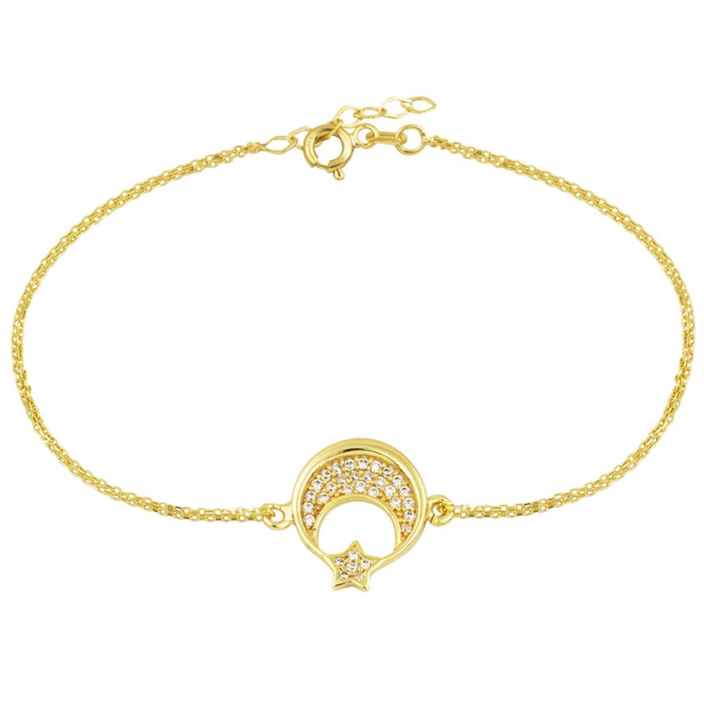 Yellow Gold Moon-Star Bracelet