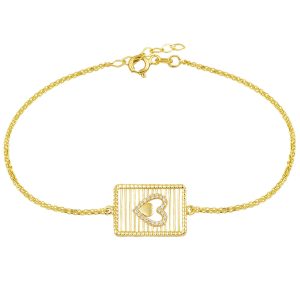 Jaune Or avec Cœur Bracelet
