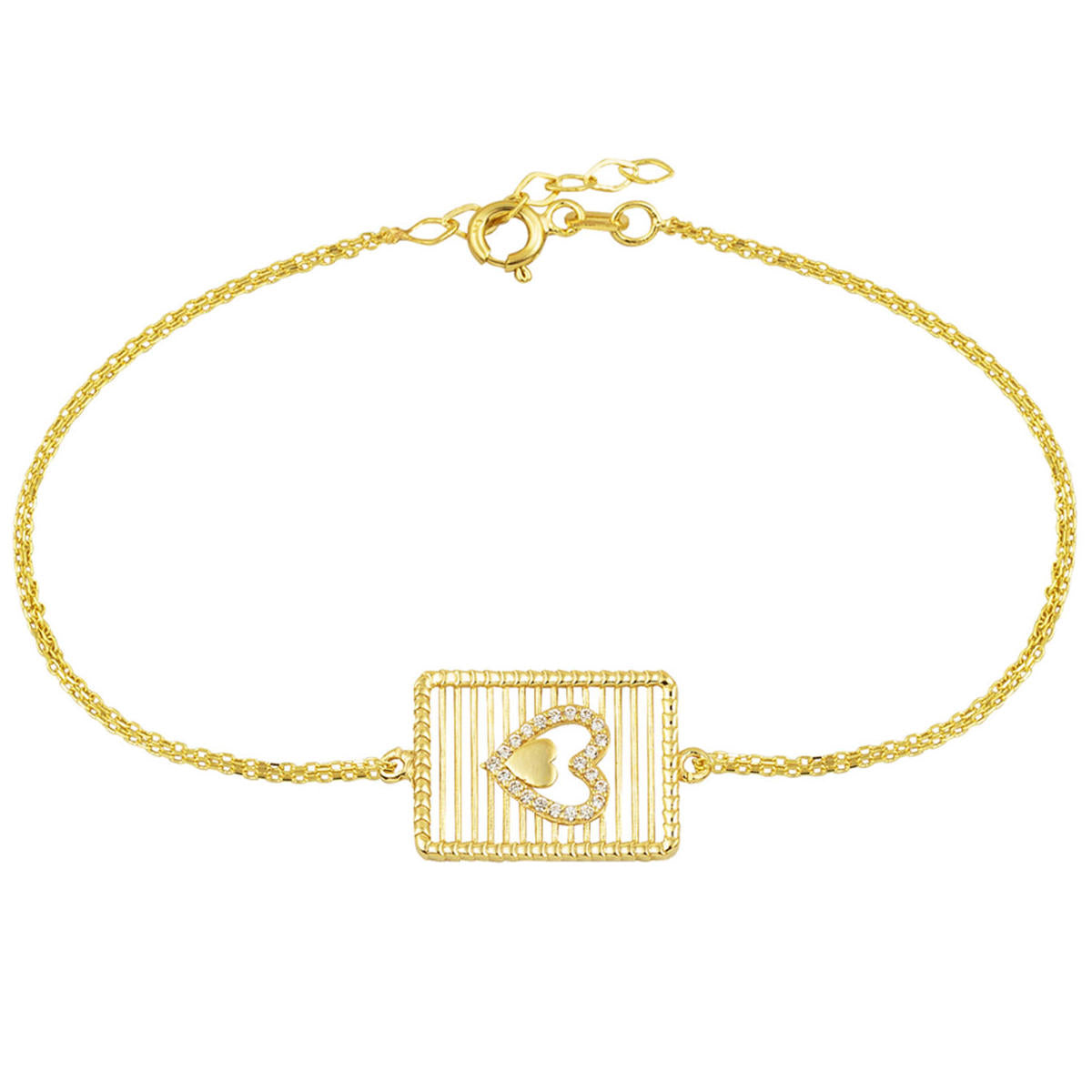Jaune Or avec Cœur Bracelet