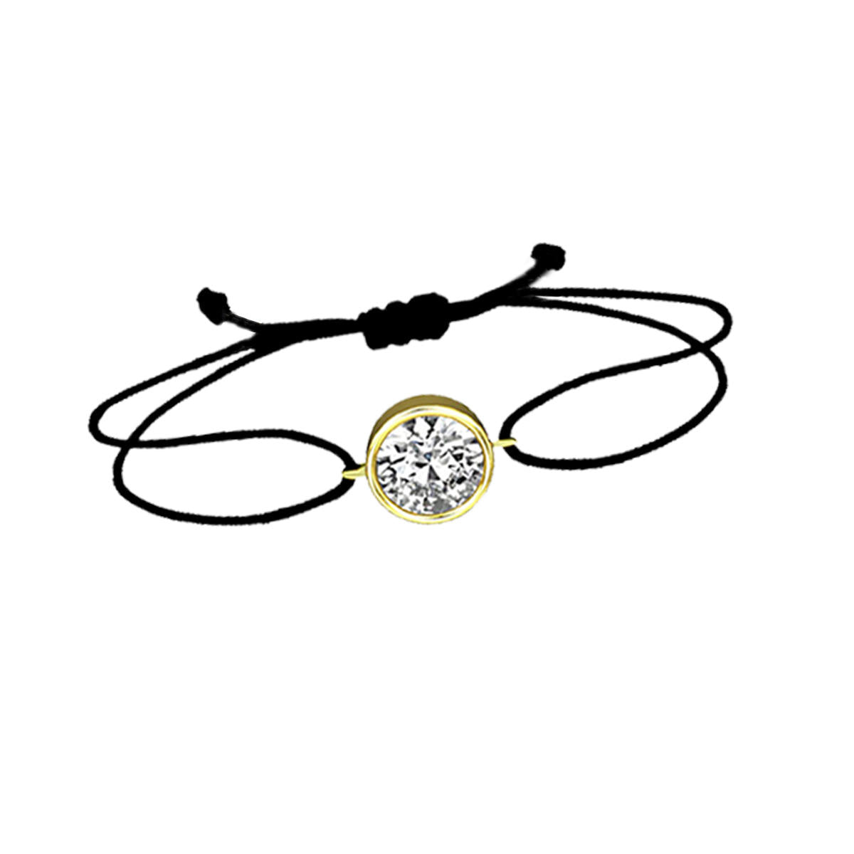 Tek with Stones İpli Gold Bracelet