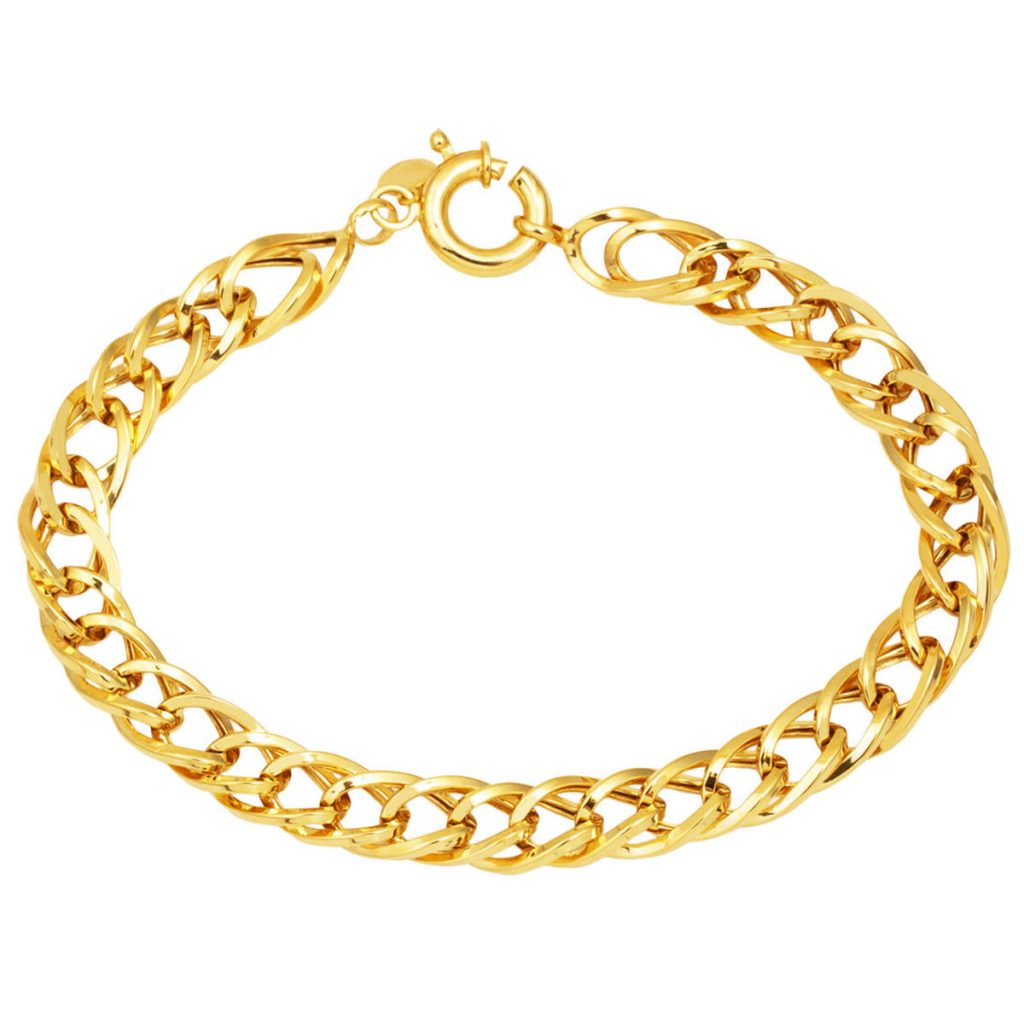Curb Tarzı Milky Way Plain Gold Bracelet