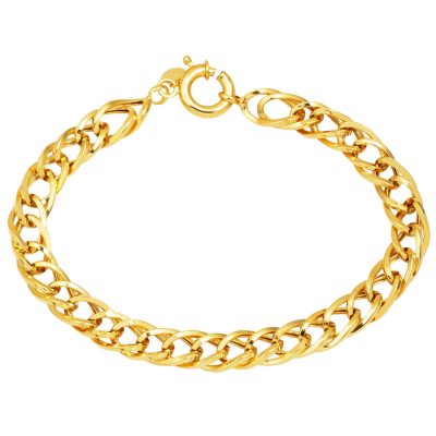 Curb Tarzı Samanyolu Plain Gold Bracelet