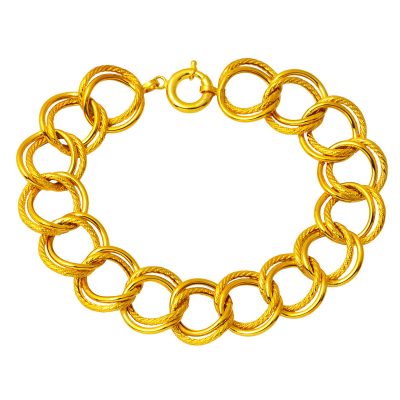 Twist Ringed Samanyolu Gold Bracelet 14K
