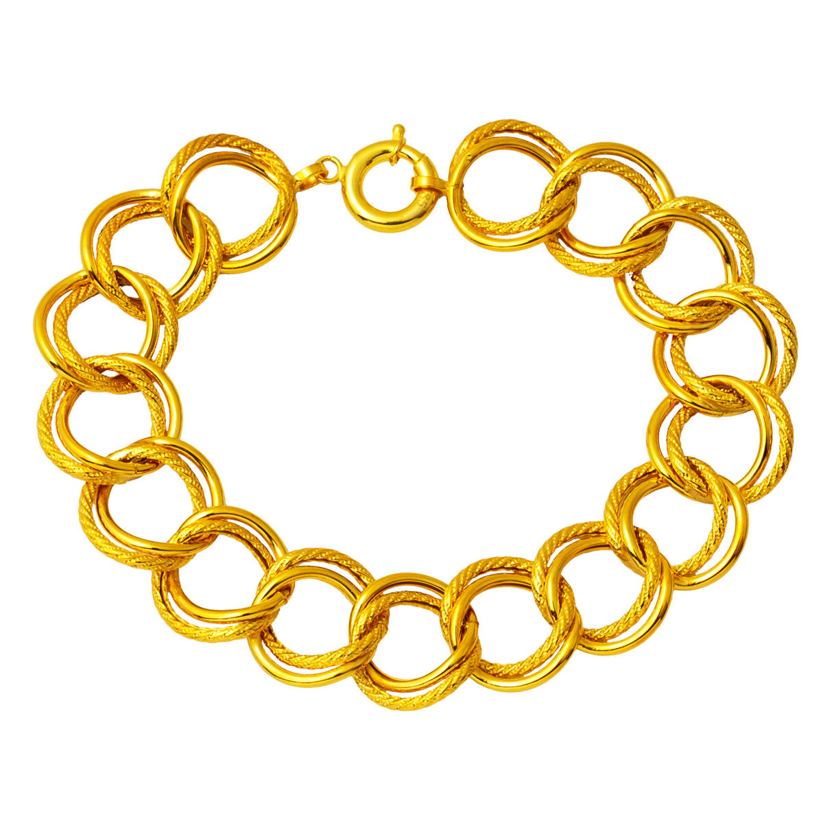 Twist Ringed Milky Way Gold Bracelet 14 Karat